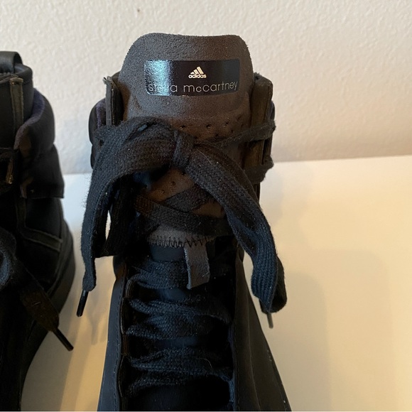 NIB STELLA MCCARTNEY ADIDAS Asimina Black High Top Sneakers SZ 9.5 - Picture 7 of 12